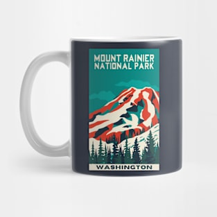 A Vintage Travel Art of the Mount Rainier National Park - Washington - US Mug